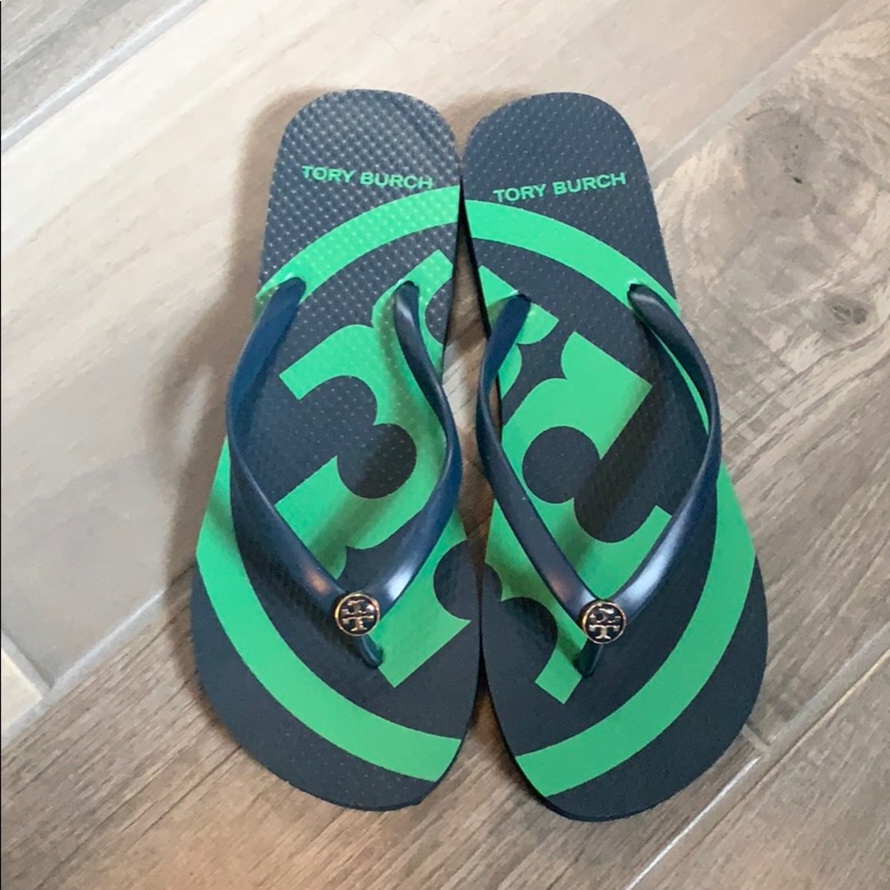 Tory Burch Flip Flops Navy Blue Size 9